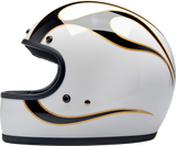 Gringo Helmet - Flames - White/Black - Small