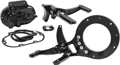 Mid Control Conversion Kit - Black - Knurled Pegs - FLH/FLT 2015 - 2020