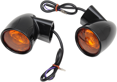 Bullet Turn Signal Lights - Rear - Gloss Black - Harley-Davidson 1999 - 2022