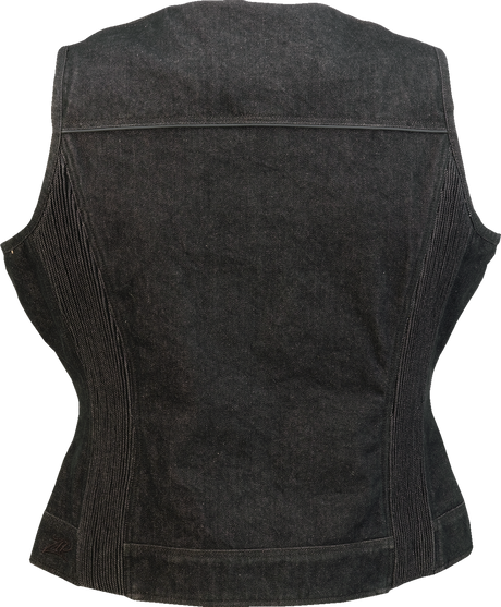 Women\'s Denim Vest - Black - XS