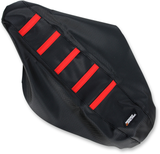 Ribbed Seat Cover - Black Cover/Red Ribs - Honda 2007 - 2025