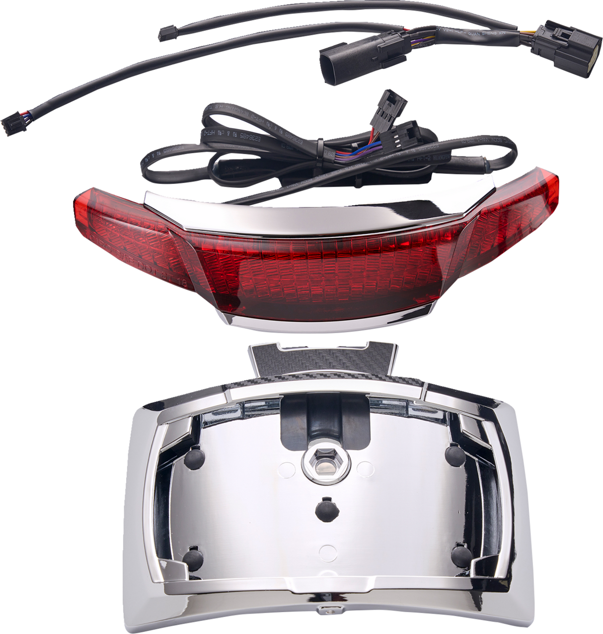 Taillight/License Plate Holder - Red Lens - Chrome 2014 - 2022