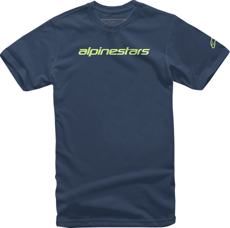 Linear Wordmark T-Shirt - Navy/Lime - 2XL