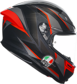K6 S Helmet - Slashcut - Black/Gray/Red - XL