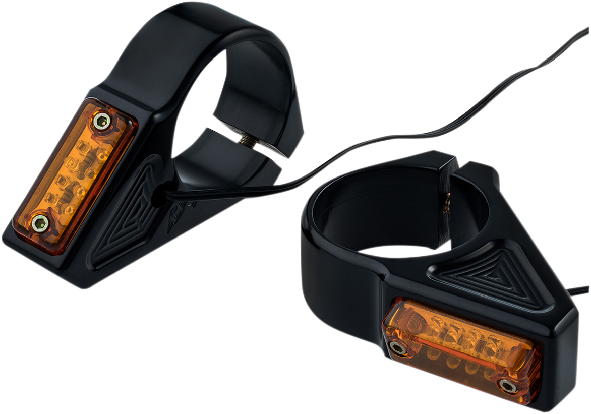 LED Turn Signals - 39 mm - Black