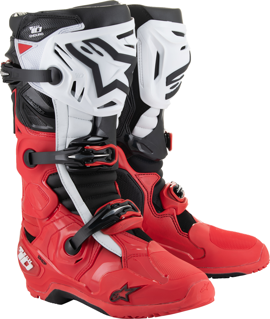 Tech 10 Enduro Boots - Bright Red/Black/White - US 14 / EU 49.5