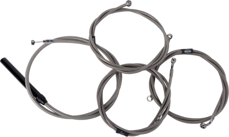 Complete Stainless Braided Handlebar Cable/Brake Line Kit - 15\"-17\" Handlebars - \'23-\'24 Touring 2023 - 2024