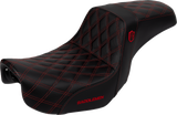 Pro Series SDC Performance Seat - Carbon Fiber/Lumbar Gripper - Red Stitch - Dyna \'06-\'17 2006 - 2017