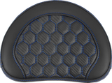 RoadSofa™ Sissy Bar Pad - Honeycomb - Blue Stitching