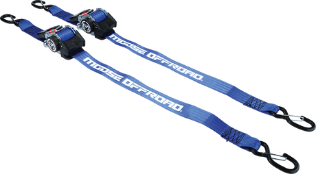 Retractable Ratcheting Straps - 2\" x 10\' - Blue