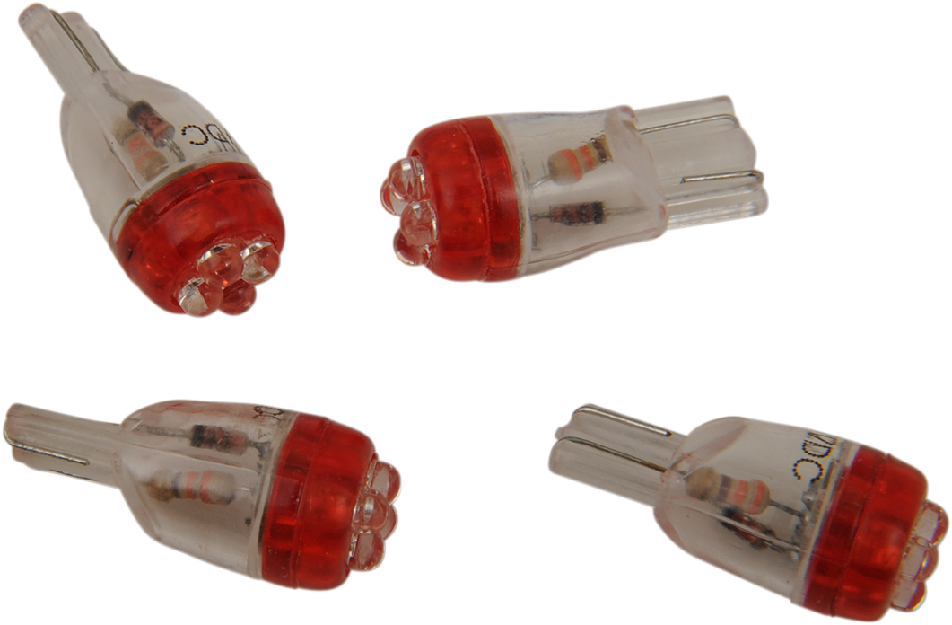 Mini Wedge LED Bulbs - Red