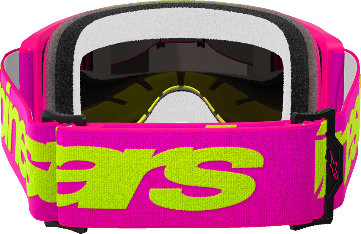 Vision 5 Goggle - Wordmark - Pink/Yellow Fluo - Red Mirror Lens