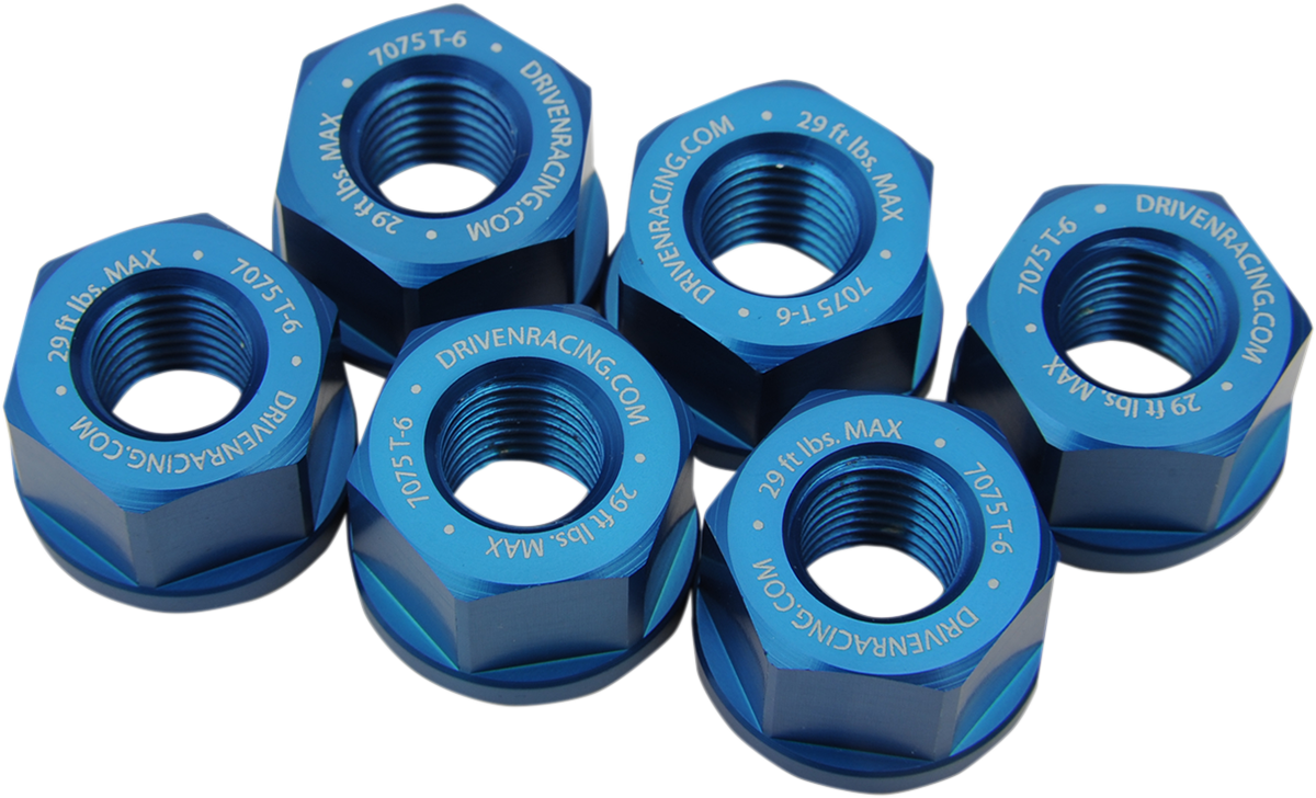 Aluminum Sprocket Nuts - Blue - M10 x 1.25
