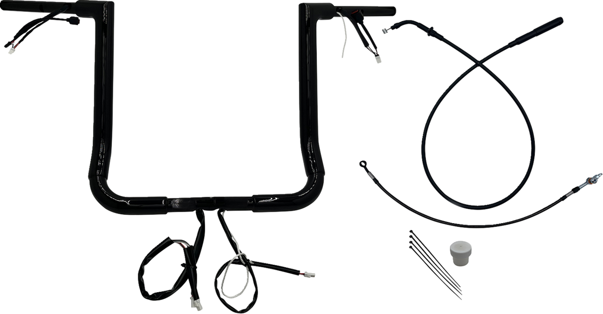 EZ Install Wired Handlebar Kit - 1-1/2\" - Flat Top - 16\" - Black 2023 - 2024