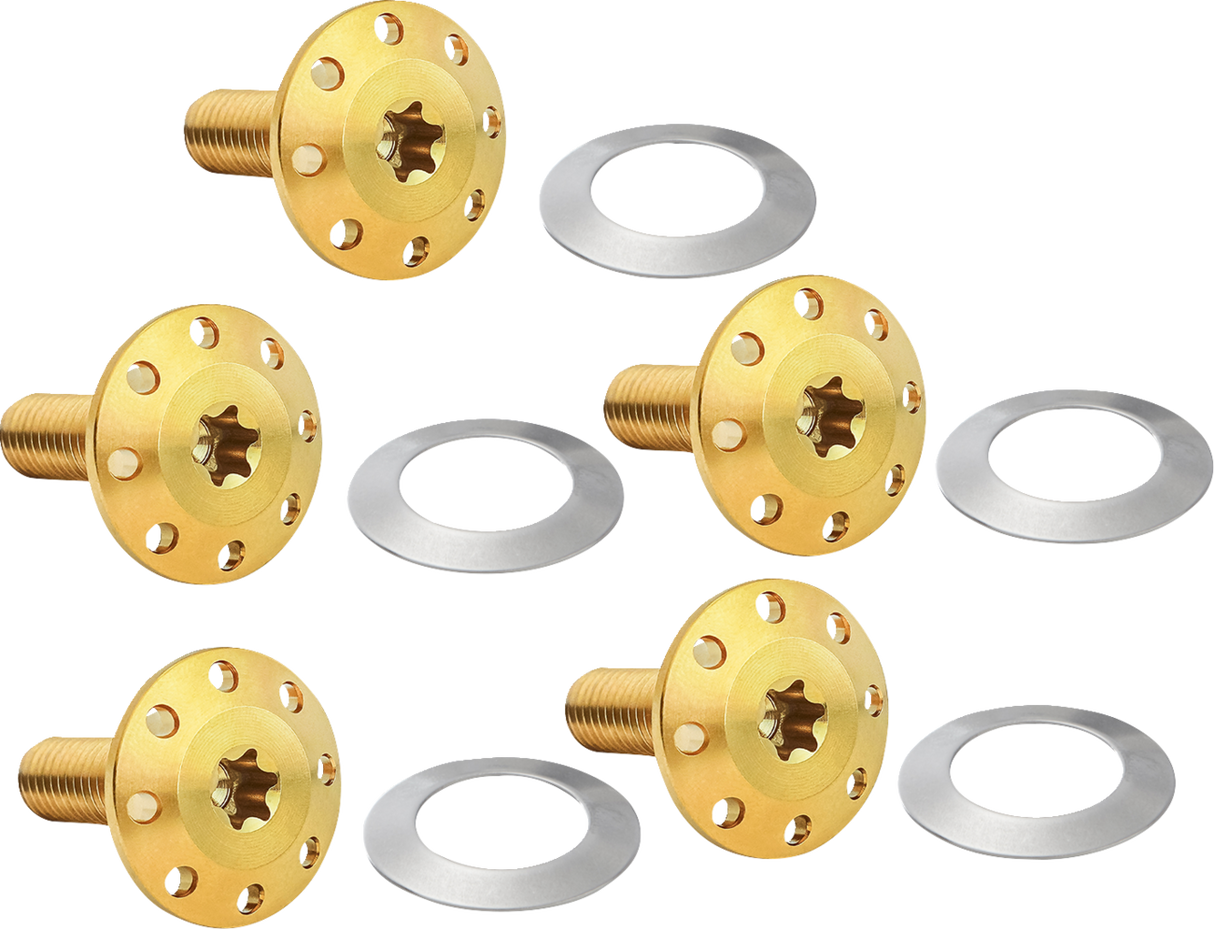 Bolt Kit - Holeshot/Front/Floating/Brake Rotor - Spoke Mount - Gold - 5 Pack 2002 - 2017