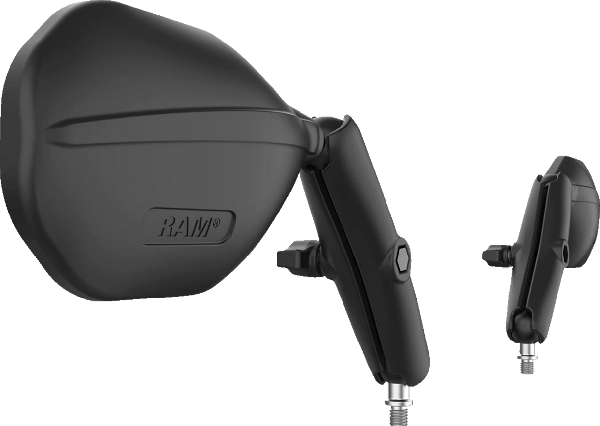 Tough-Mirror™ - Side View - Oval - Black - Left/Right - Long Arm