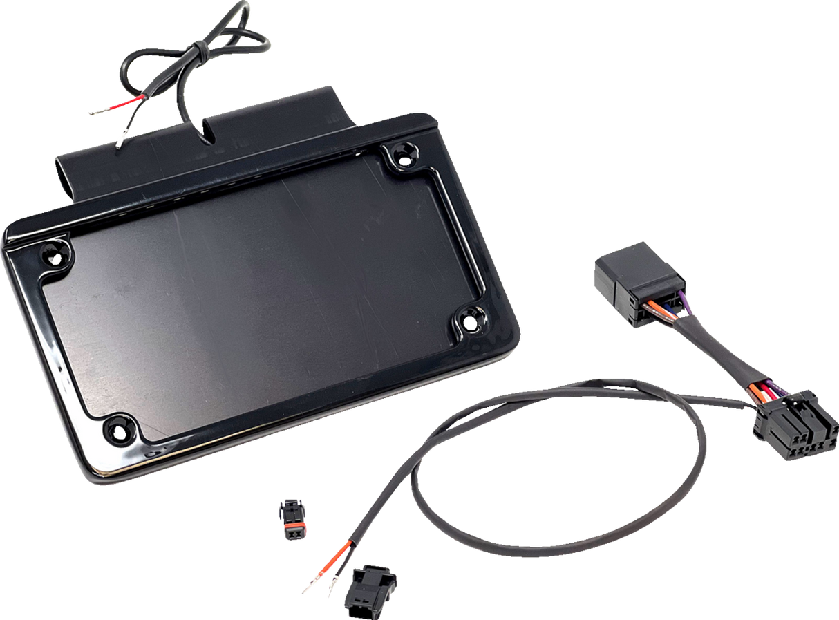 Saddlebag Tag Holder w/ Illuminated License Plate Frame - \'97 FLHR 1997 - 2009