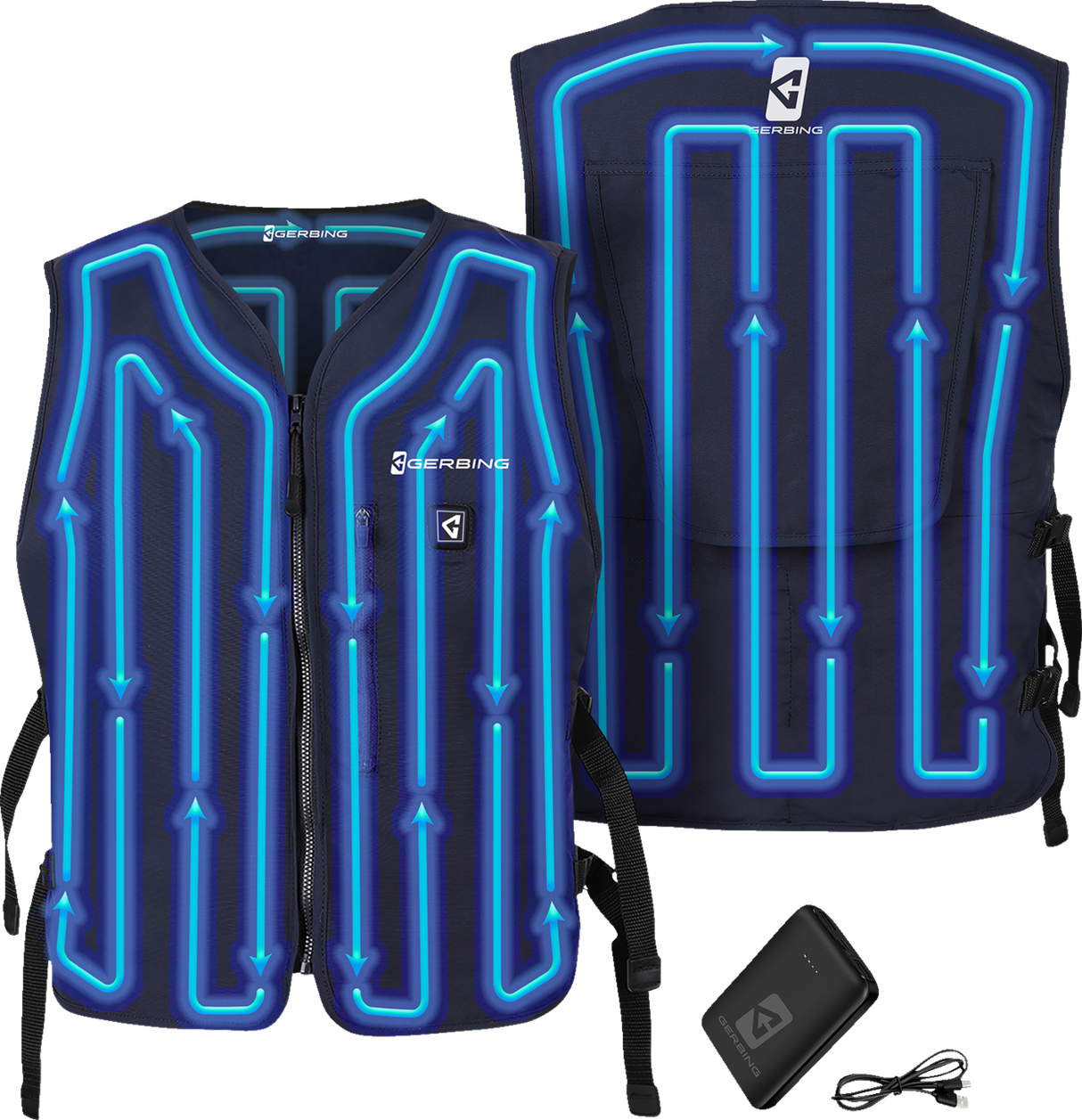 5V Touch Button Circulatory Cooling Vest - Blue