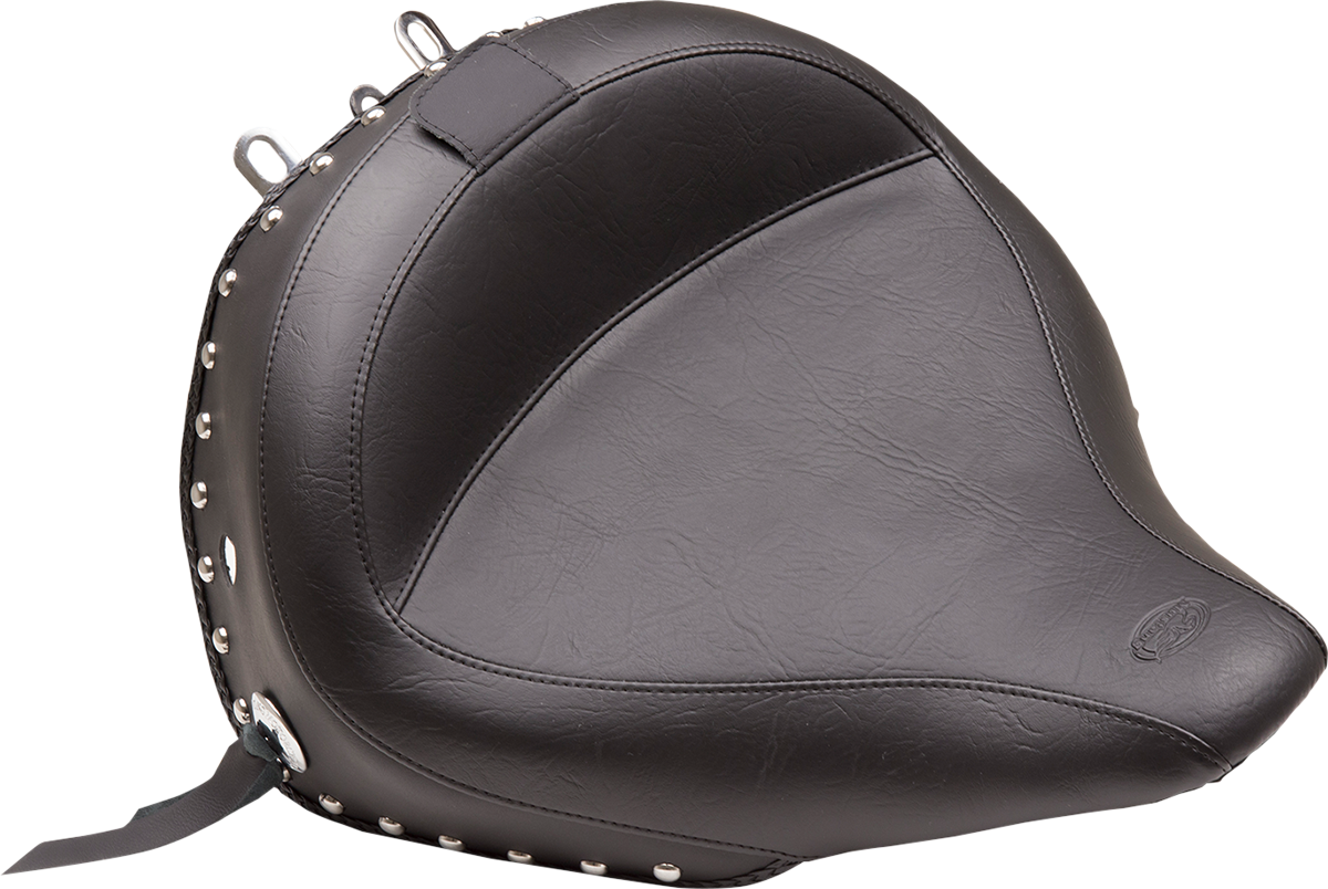 Wide Solo Seat - With Backrest - Black - Studded W/Concho 2005 - 2017