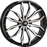 Wheel - HL21 - Front/Rear - Gloss Black w/Machined - 24x7 - 4/156 - 4+3 (+10 mm) 1996 - 2024