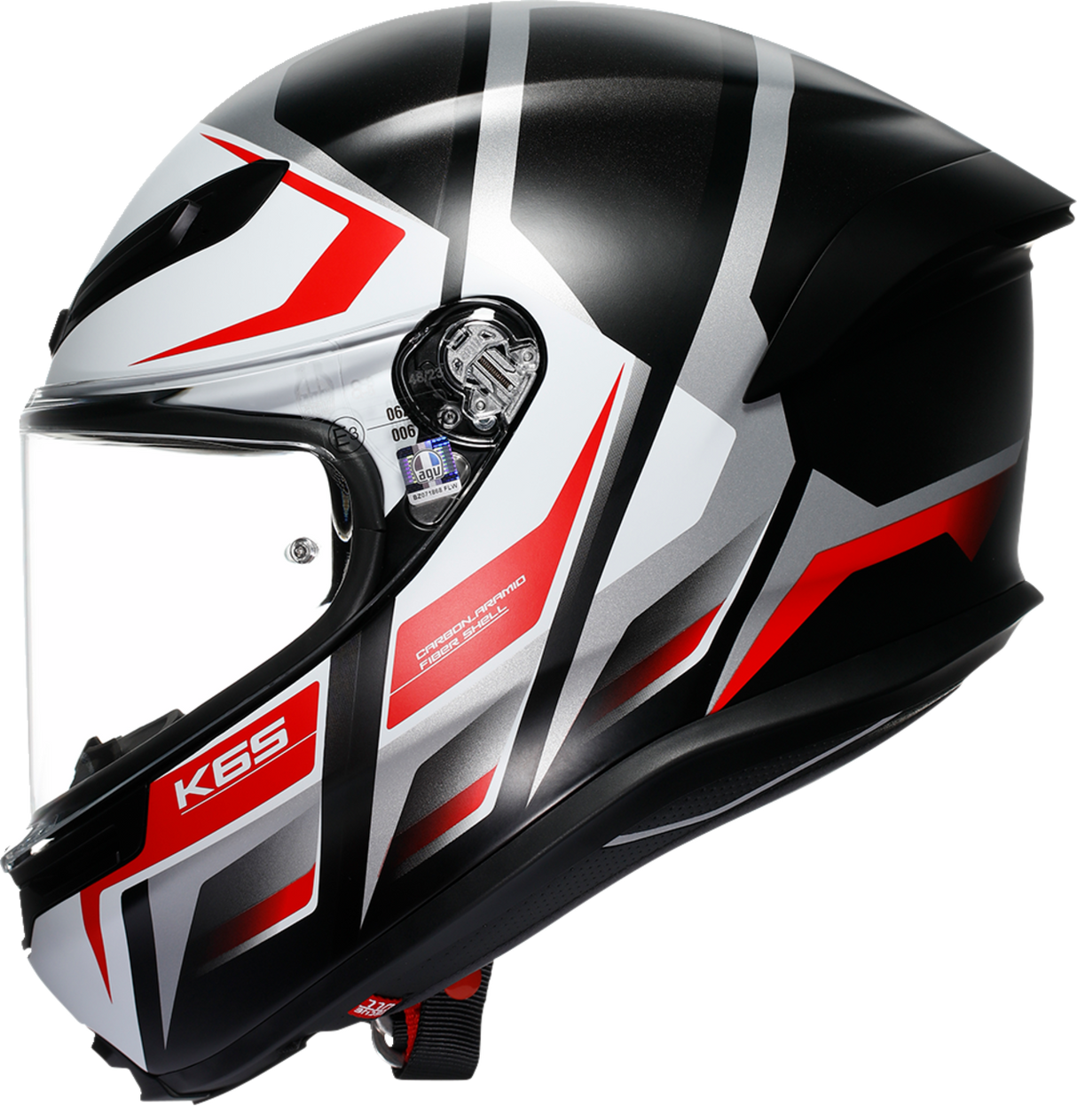 K6 S Helmet - Karve - Matte Black/White/Red - Medium