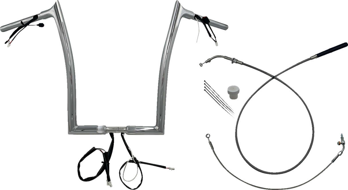 1-1/4\" EZ Install Pointed Top Handlebar - 16\" - Chrome 2023 - 2024