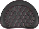 RoadSofa™ Sissy Bar Pad - Honeycomb - Red Stitching