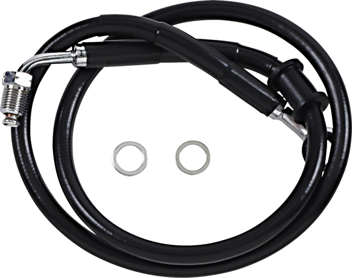 Brake Line - +4\" - Black - \'18-\'22 Softail 2018 - 2023