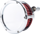 BA Air Cleaner Kit - Chrome with Red Filter - \'08-\'17 Dyna/Softail/Touring 2008 - 2017