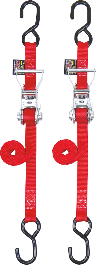 Ratchet Tie-Downs - 1\" x 6\' - Red