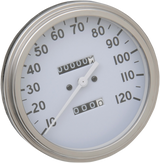 5\" MPH FL-Style 2:1 Speedometer - \'36-\'40 White Face 1947 - 1984