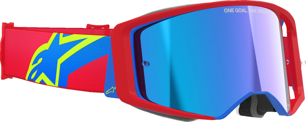 Supertech Goggle - Corp - Red/Blue - ABS Vision - Blue Mirror Lens