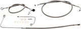 Brake Lines - 12\" - 14\" Ape Hanger Handlebars - Stainless Steel 2015 - 2017