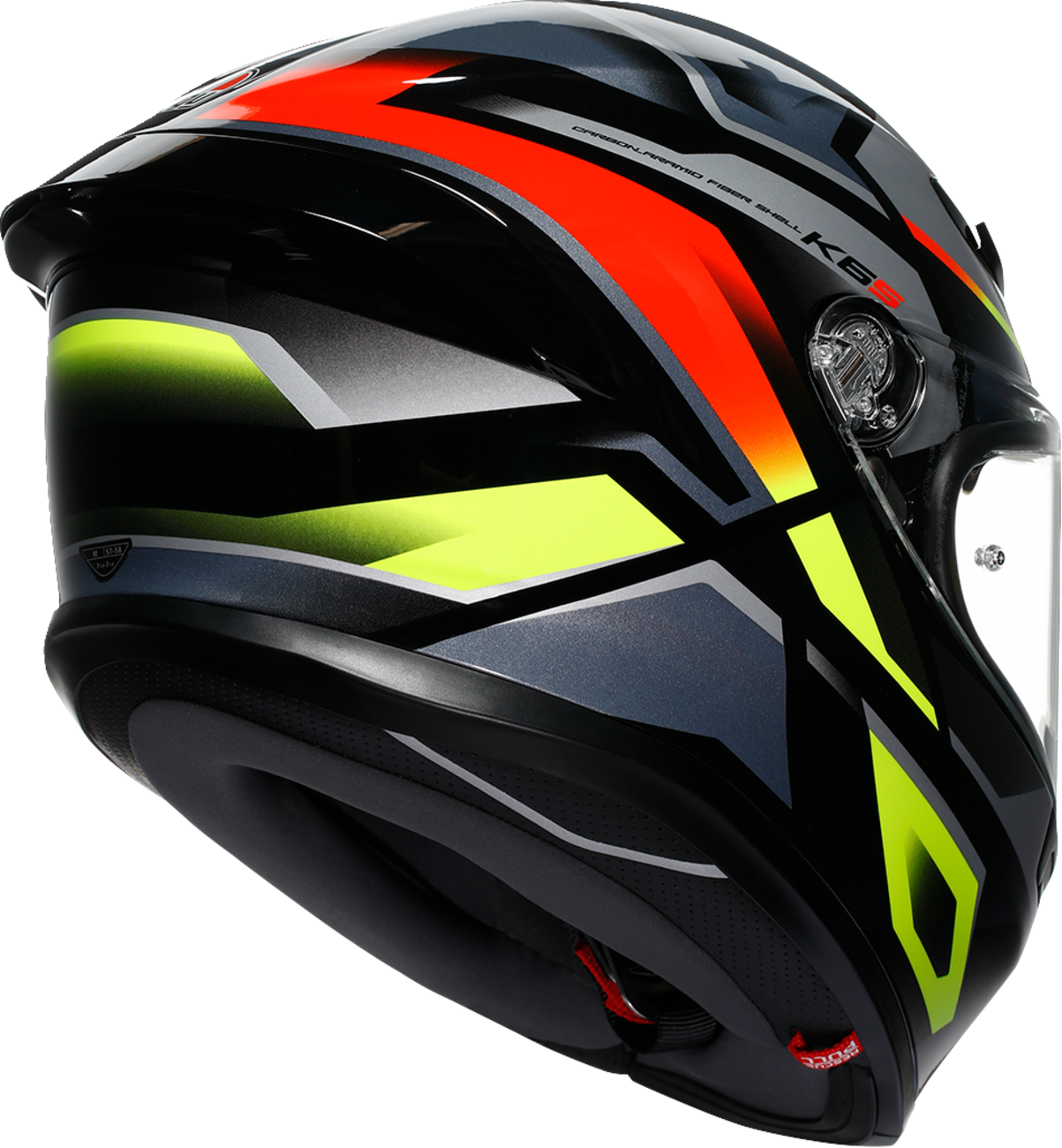 K6 S Helmet - Erazer - Black/Red/Yellow Fluo - XL