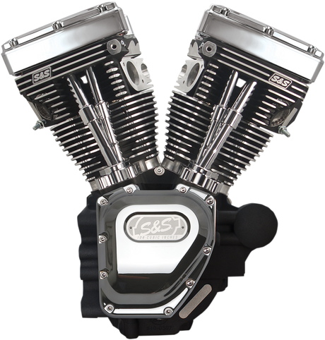 T124 Long Block Engine - Wrinkle Black and Chrome - FXD | FXDWG 2006 - 2017