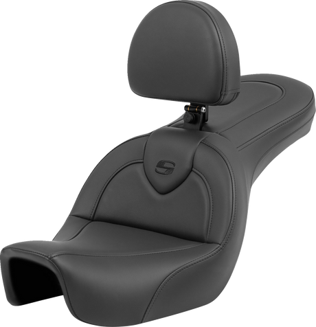 Roadsofa™ Seat - with Backrest - Black/Black Stitching - FXD \'06-\'17 2006 - 2017