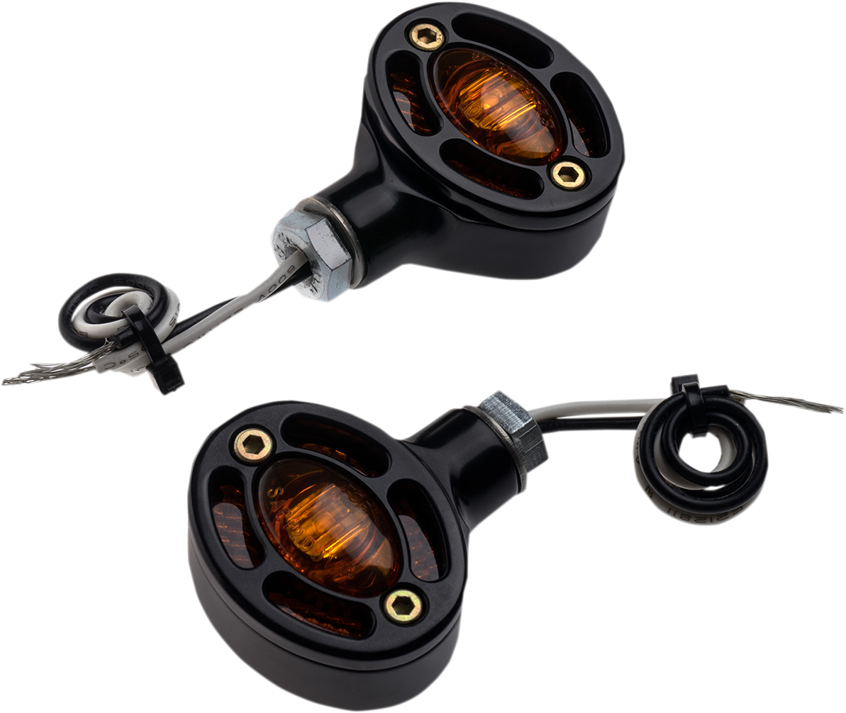 LED Turn Signals - Black with Amber LEDs