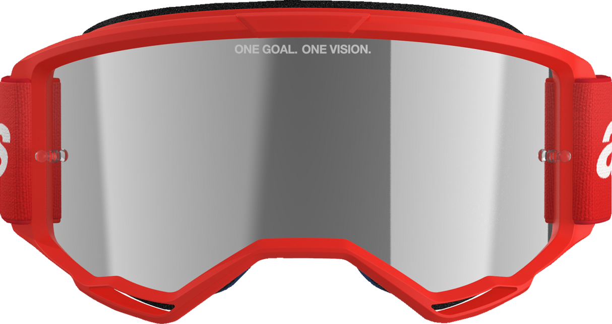 Vision 3 Goggle - Wordmark - Red - Silver Mirror Lens