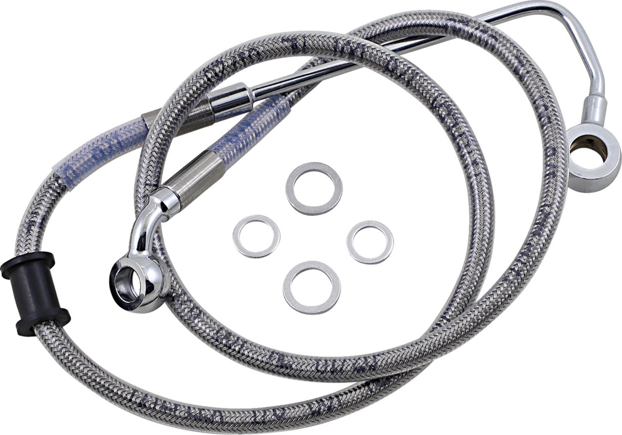 Brake Line - +4\" - Stainless Steel - \'15-\'17 Softail 2015 - 2017