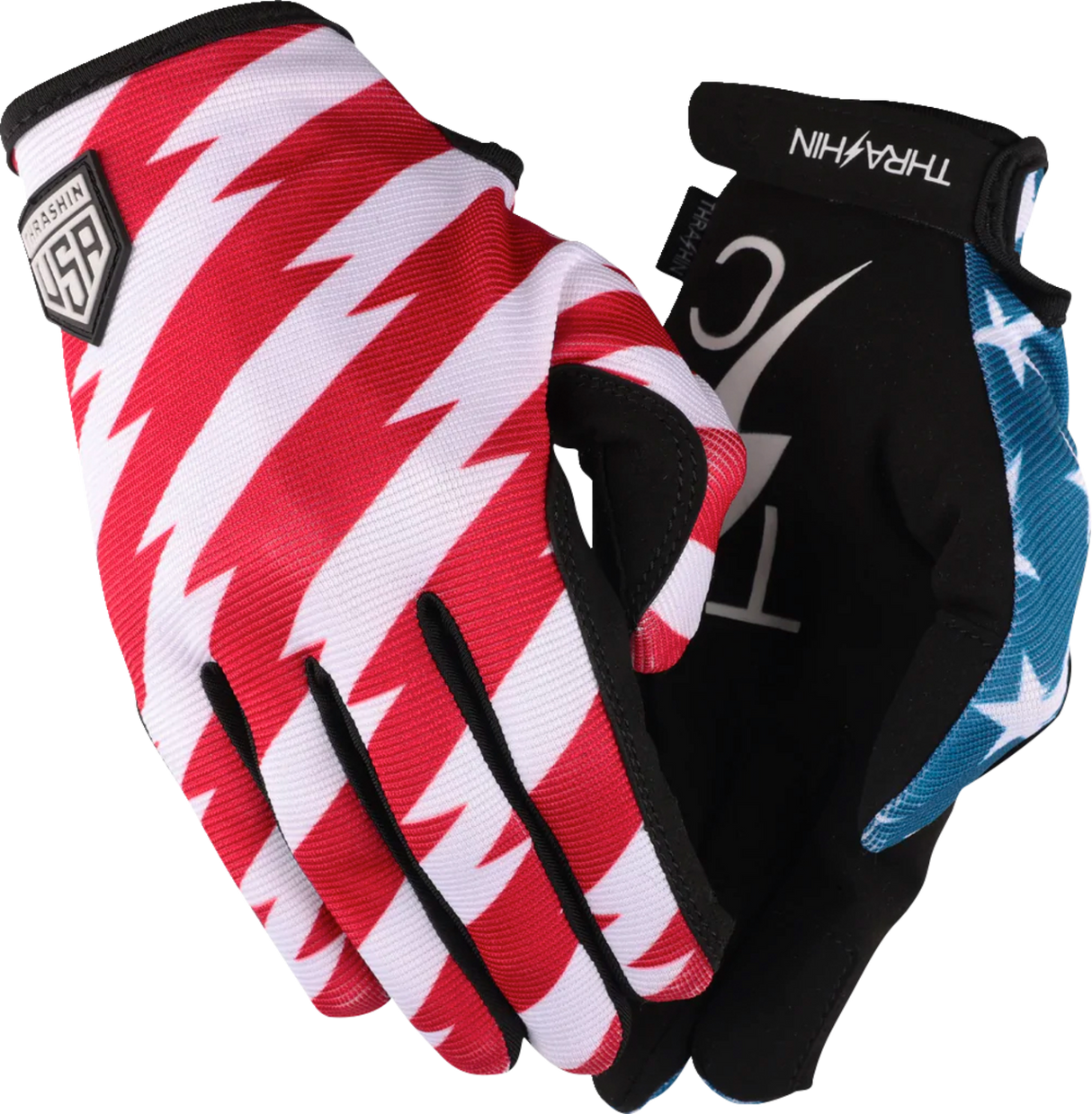 Stars & Bolts Stealth Gloves - Red/Blue - Medium
