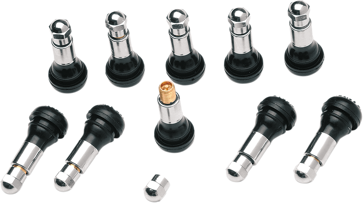 Valve Stem - Pull-In - Black/Chrome