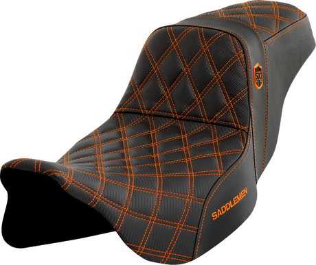 Pro Series SDC Performance Seat - without Backrest - Orange Stitch - FLH/FLT \'08-\'23 2008 - 2023
