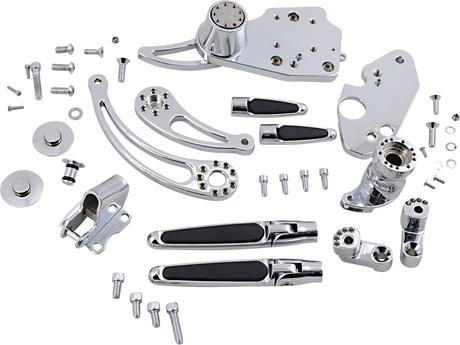 Forward Control - \'14+ FLH - Chrome - Standard - Folding Rubber Inlay Pegs - Slotted Levers 2014 - 2020