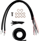 Complete Stainless Braided Handlebar Cable/Brake Line Kit - Stock Bars - \'23-\'24 Touring 2023 - 2024
