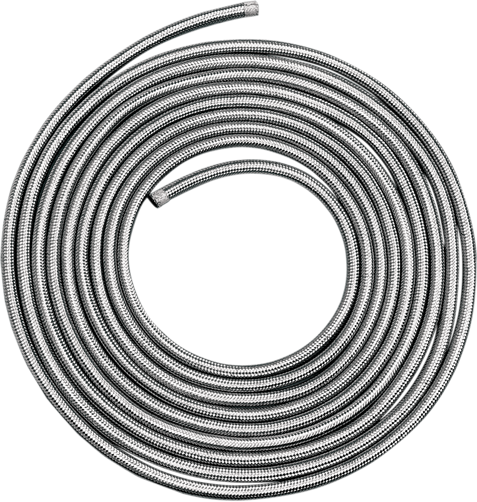 Braided Oil/Fuel Hose - Stainless Steel - 1/4\" x 3\'