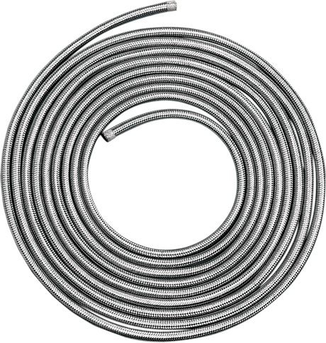 Braided Oil/Fuel Hose - Stainless Steel - 5/16\" x 25\'