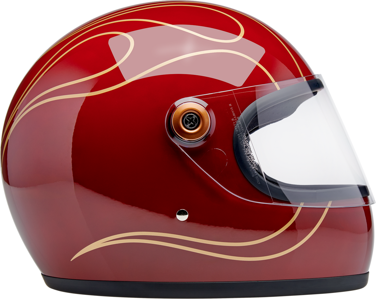 Gringo S Helmet - Flames - Gloss Garnet Red - Medium