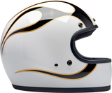 Gringo Helmet - Flames - White/Black - Small
