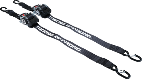 Retractable Ratcheting Straps - 2\" x 10\' - Black