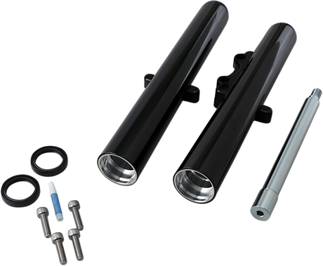 Fork Legs - Black Anodized - Hot Legs - Custom Single Disc - Smooth - \'08-\'13 2008 - 2013